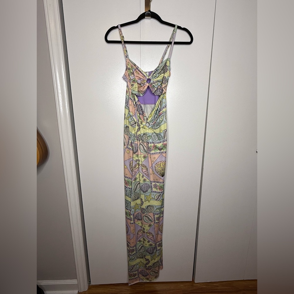 Oceanus Zoe Cutout Dress Maxi Colorful with cutouts and slit Medium - Picture 4 of 16
